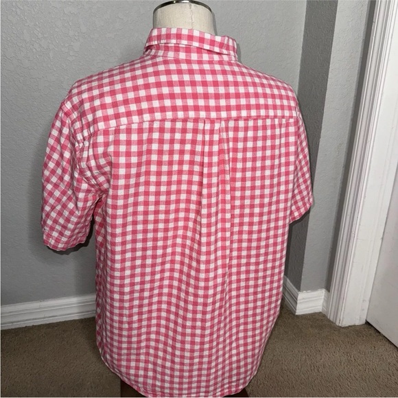 Vineyard Vines Men's Short Sleeve Whale Shirt Pink White Checkered Button XL - Picture 7 of 8